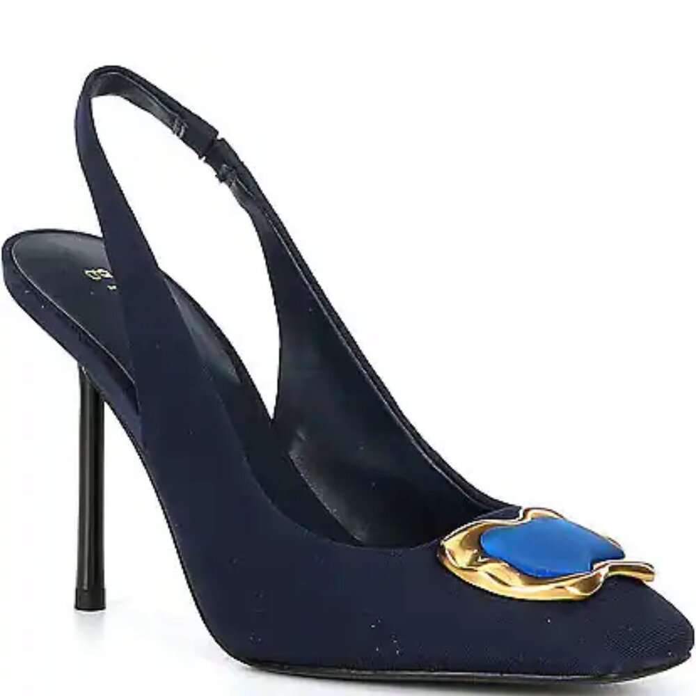 NEW IN BOX - Gianni Bini Jemma Square Toe Jewel Slingback Pumps  SIZE 7.5